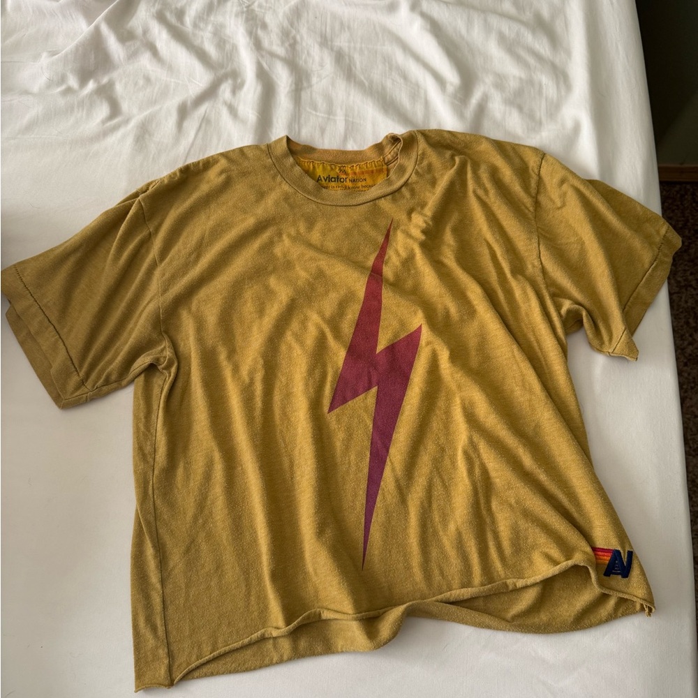 Mustard Yellow Lightning Bolt Tee
